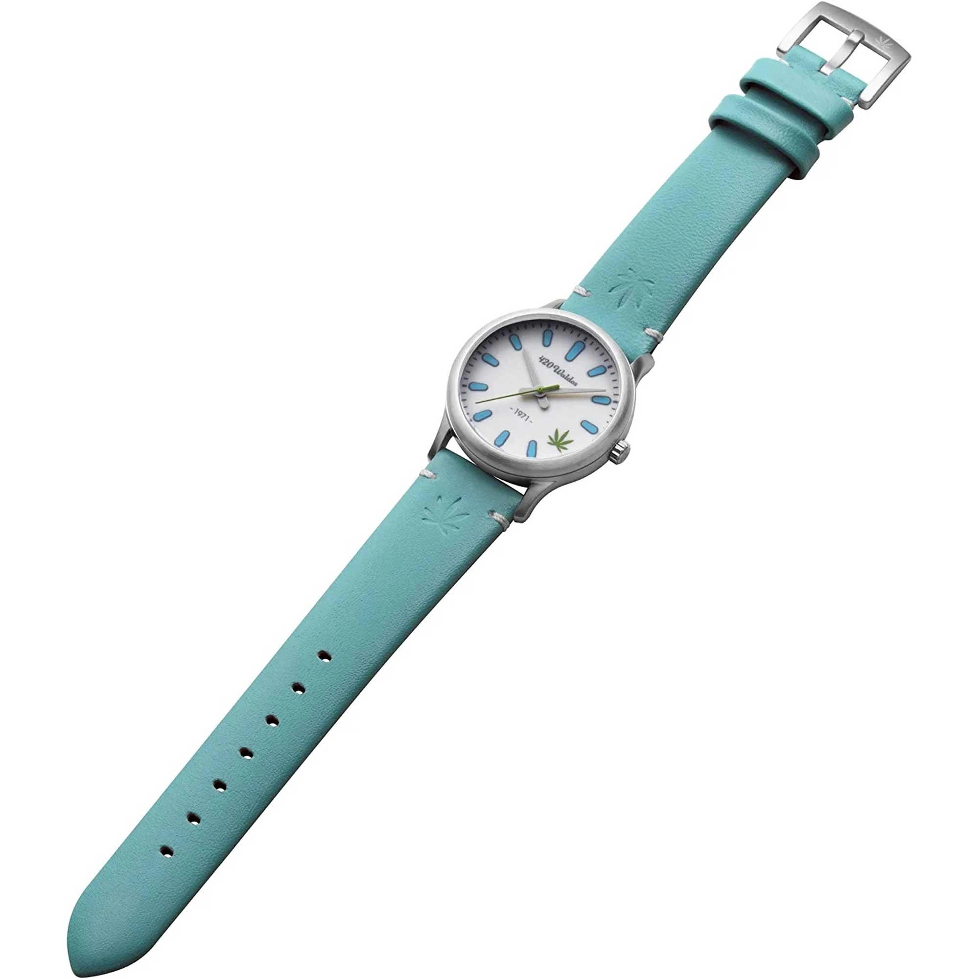 420Waldos Women's Quartz Watch - Mary Jane Blue Soft Genuine Leather Strap | W2005