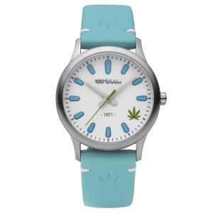420Waldos Women's Quartz Watch - Mary Jane Blue Soft Genuine Leather Strap | W2005