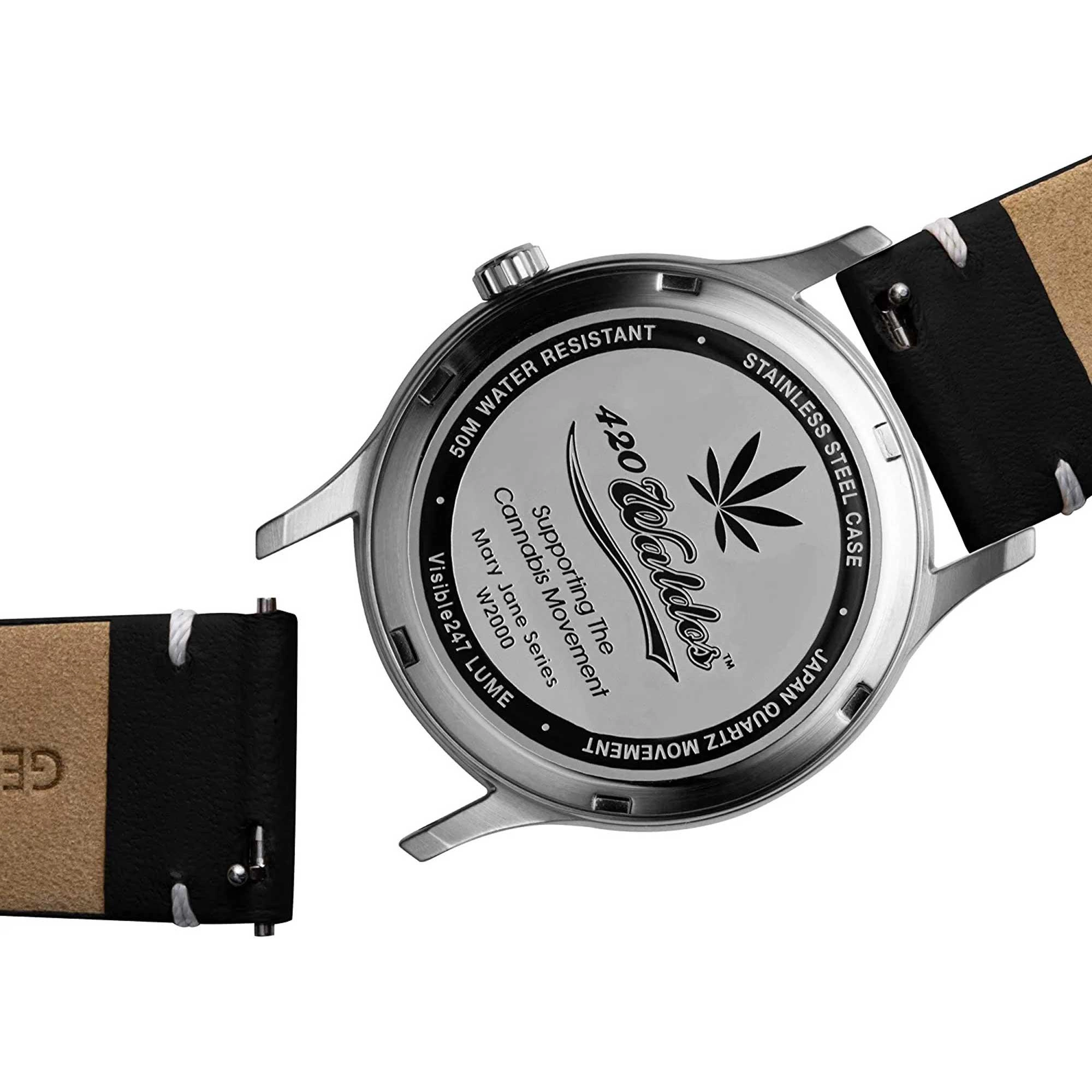 420Waldos Women's Quartz Watch - Mary Jane Orange Soft Genuine Leather Strap | W2004