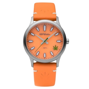 420Waldos Women's Quartz Watch - Mary Jane Soft Orange Genuine Leather Strap | W2014