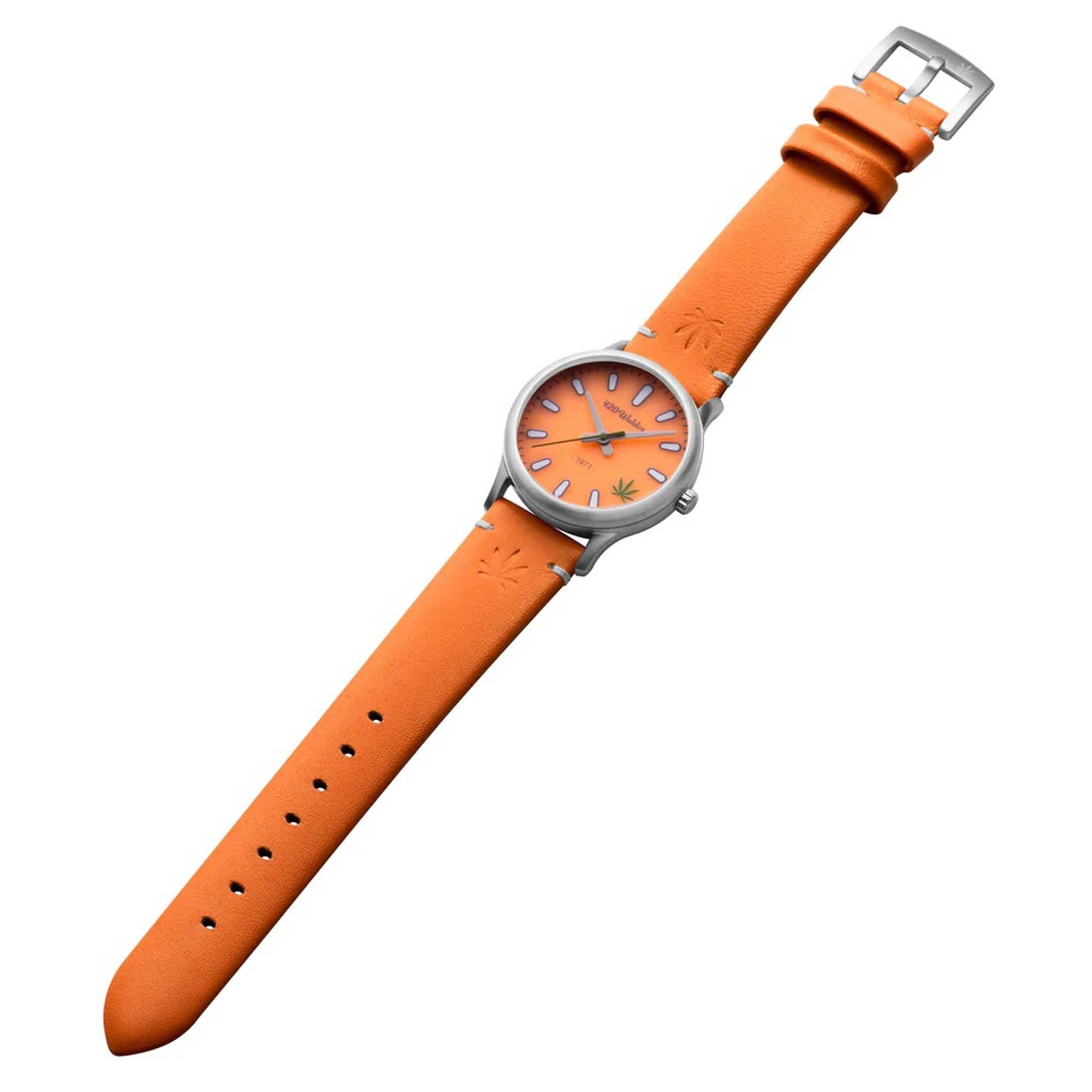 420Waldos Women's Quartz Watch - Mary Jane Soft Orange Genuine Leather Strap | W2014