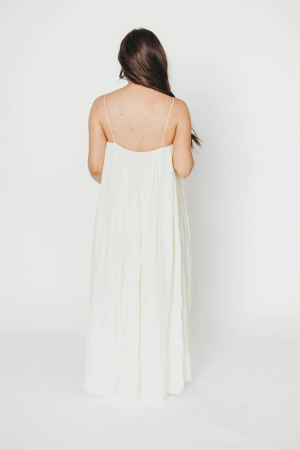 Becca Tube Neck Spaghetti Strap Maxi Dress in Cream - Bump Friendly