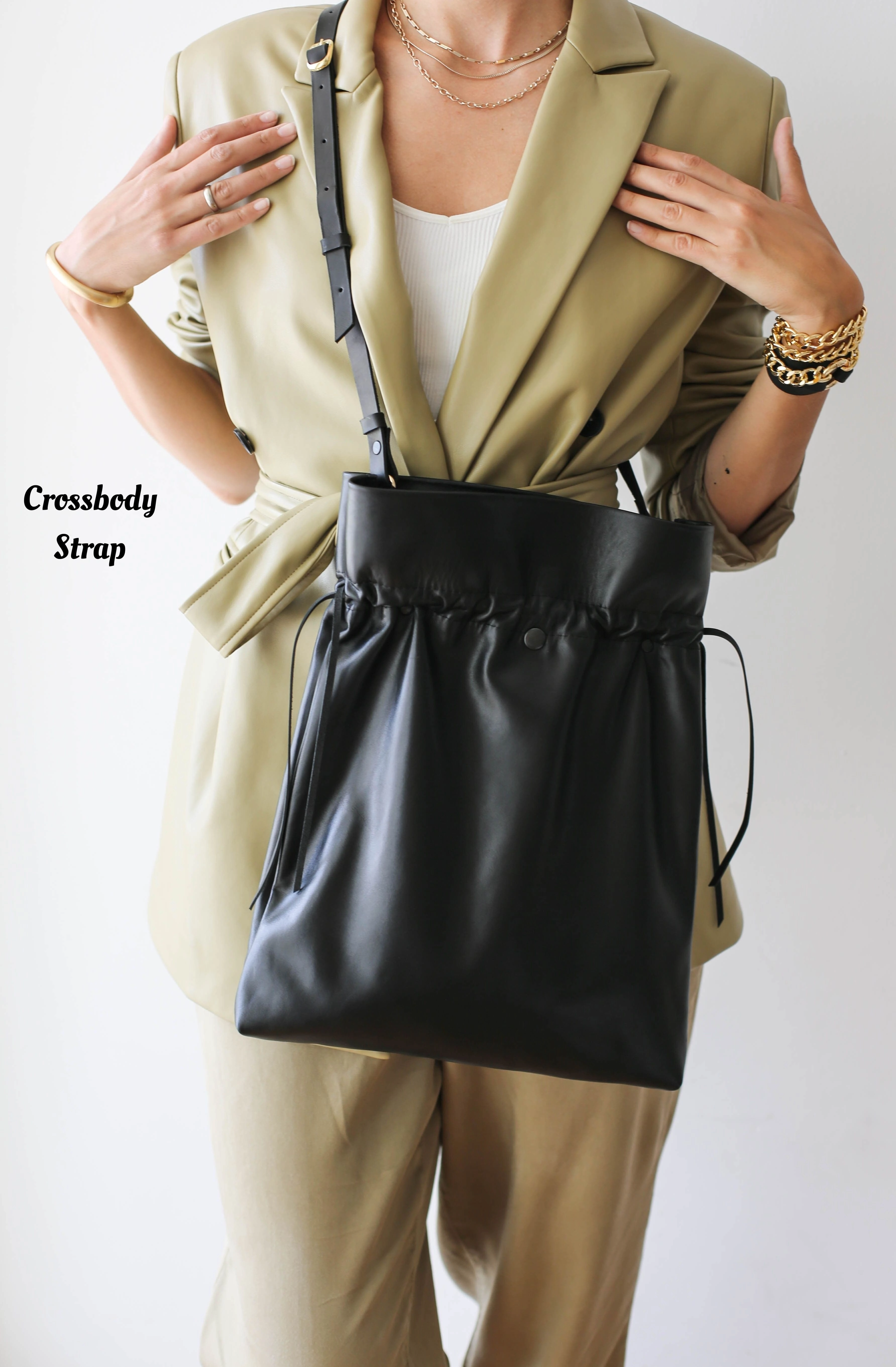 Black Large Soft Leather Bag
