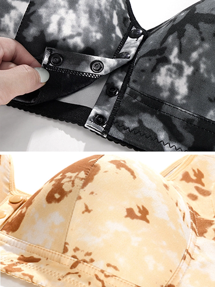 Front Closure Printed Full Coverage Wireless Bra