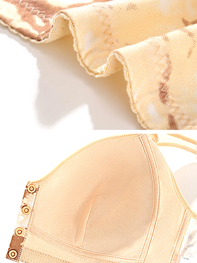 Front Closure Printed Full Coverage Wireless Bra