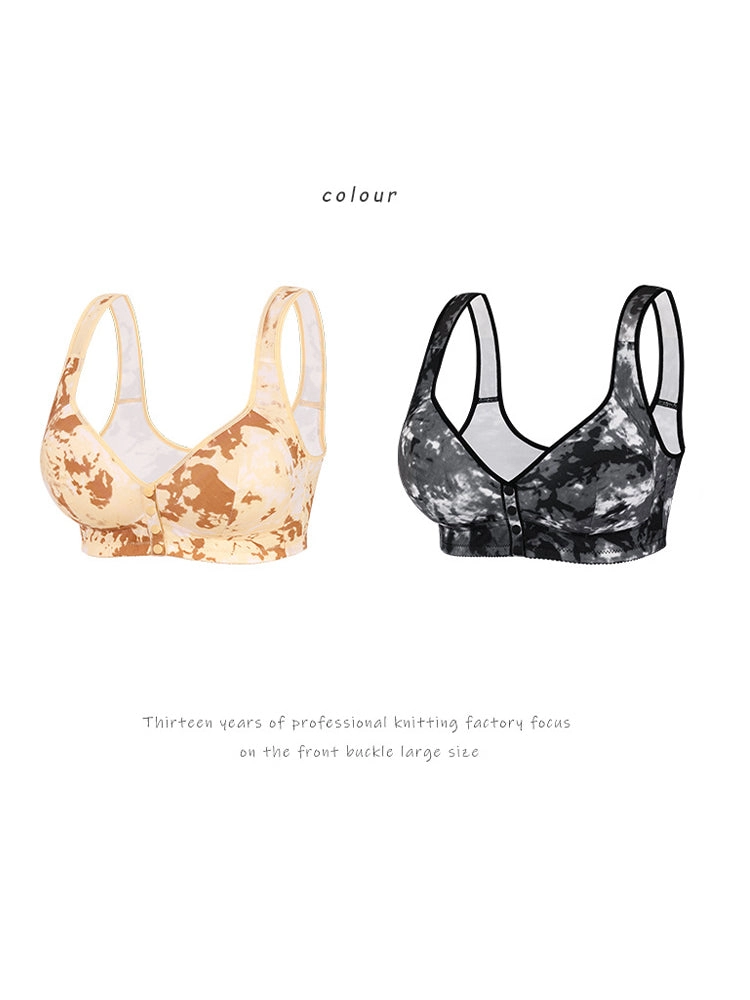 Front Closure Printed Full Coverage Wireless Bra