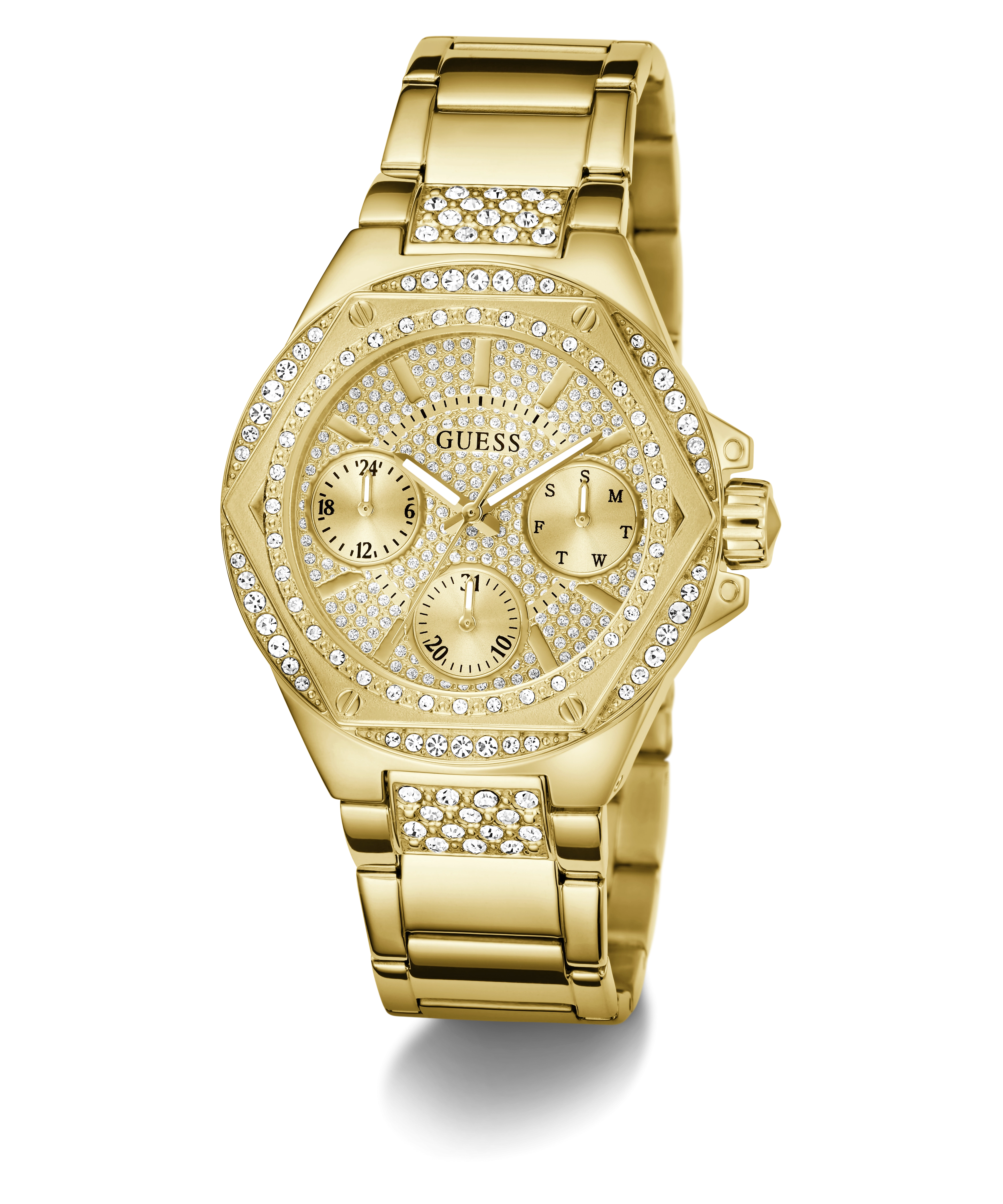 GUESS Ladies Gold Tone Multi-function Watch