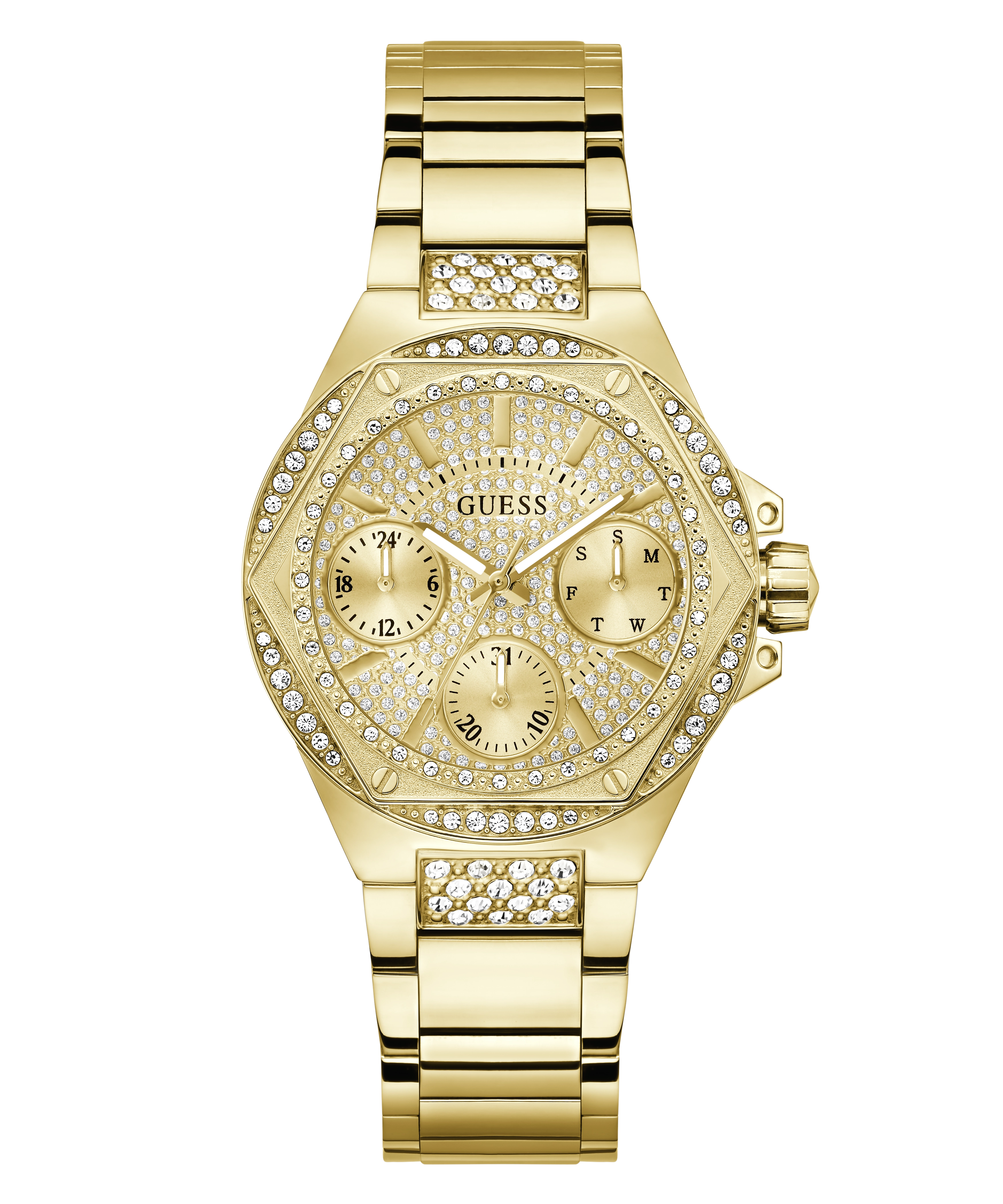GUESS Ladies Gold Tone Multi-function Watch