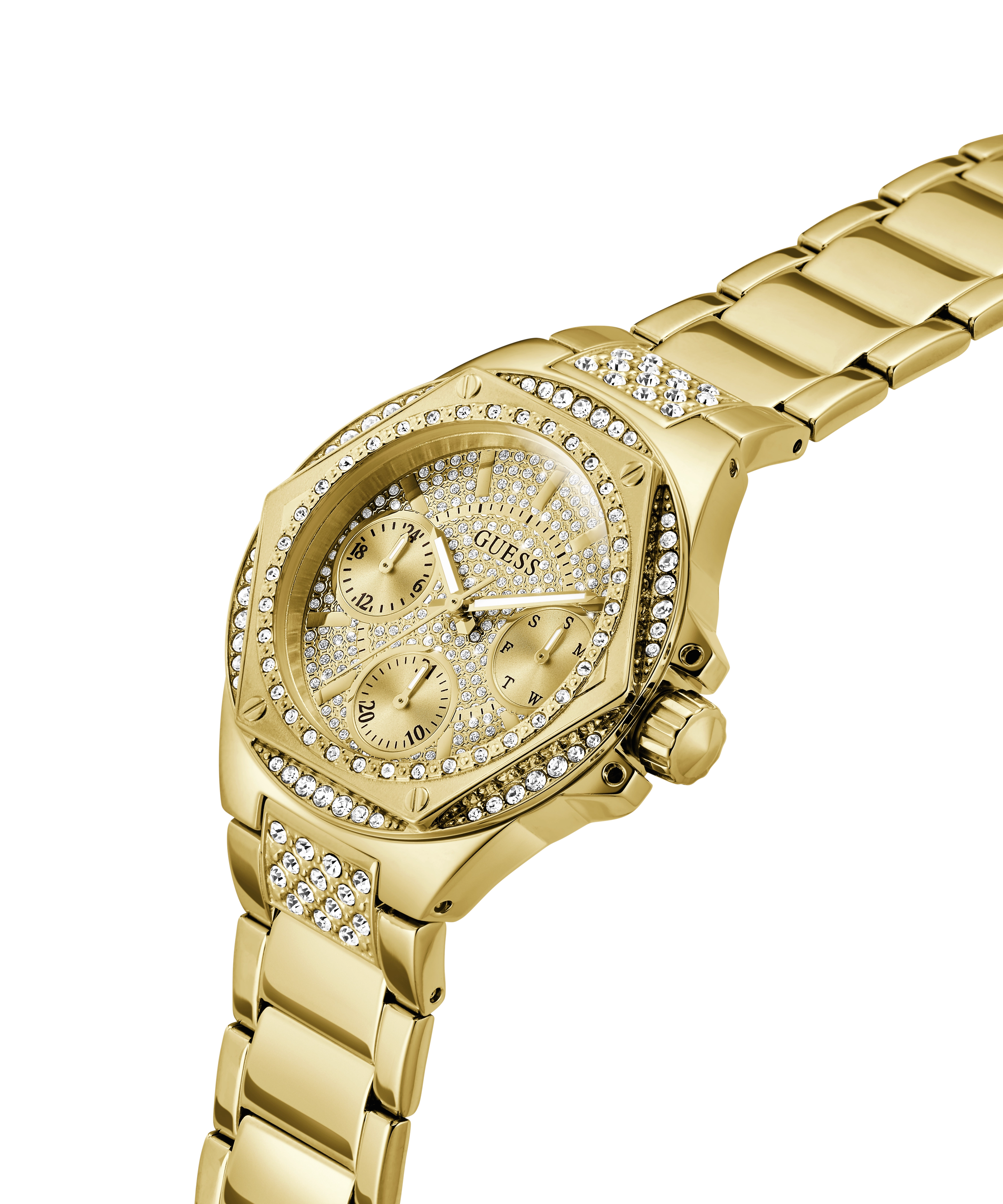 GUESS Ladies Gold Tone Multi-function Watch