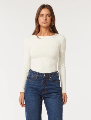 Meghan Rib Crew Neck Top