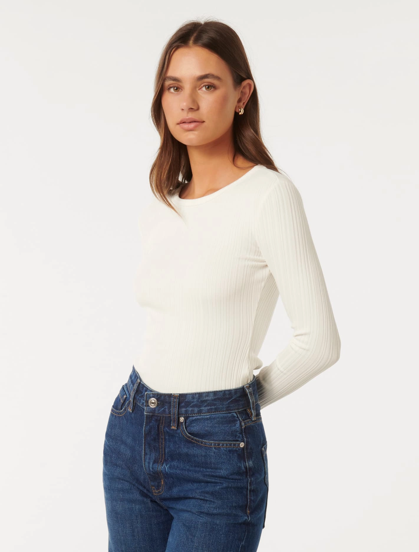 Meghan Rib Crew Neck Top