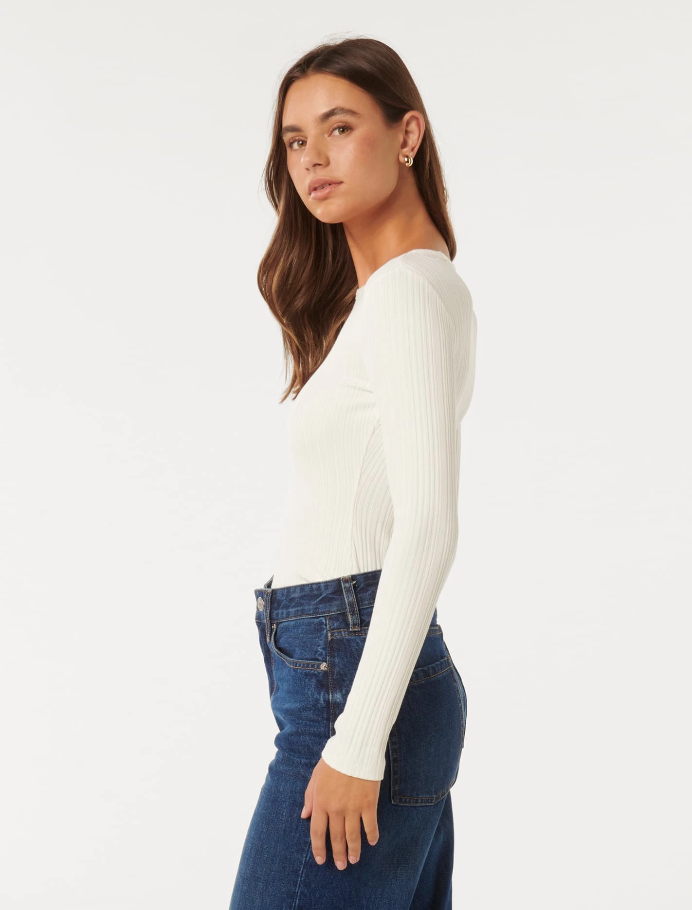 Meghan Rib Crew Neck Top
