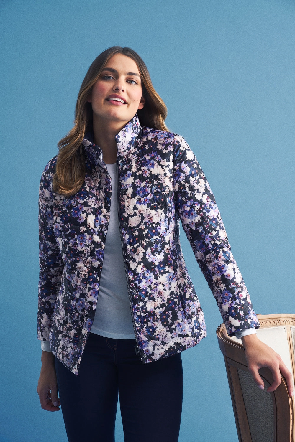Reversible Puffer Jacket - Violet Floral