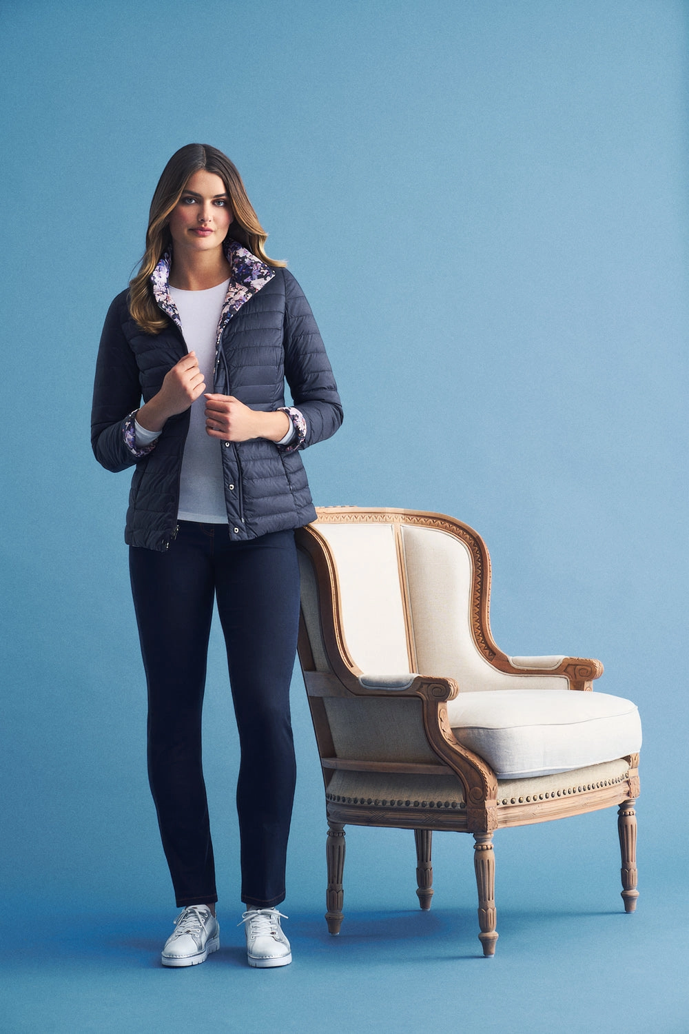 Reversible Puffer Jacket - Violet Floral