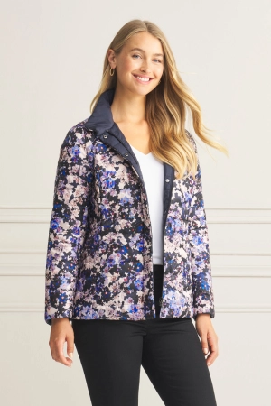 Reversible Puffer Jacket - Violet Floral