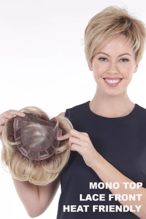 Sale - XBC - Belle Tress Toppers - Lace Front Mono Topper Volume 6" (#7010) - Color: Bombshell Blonde