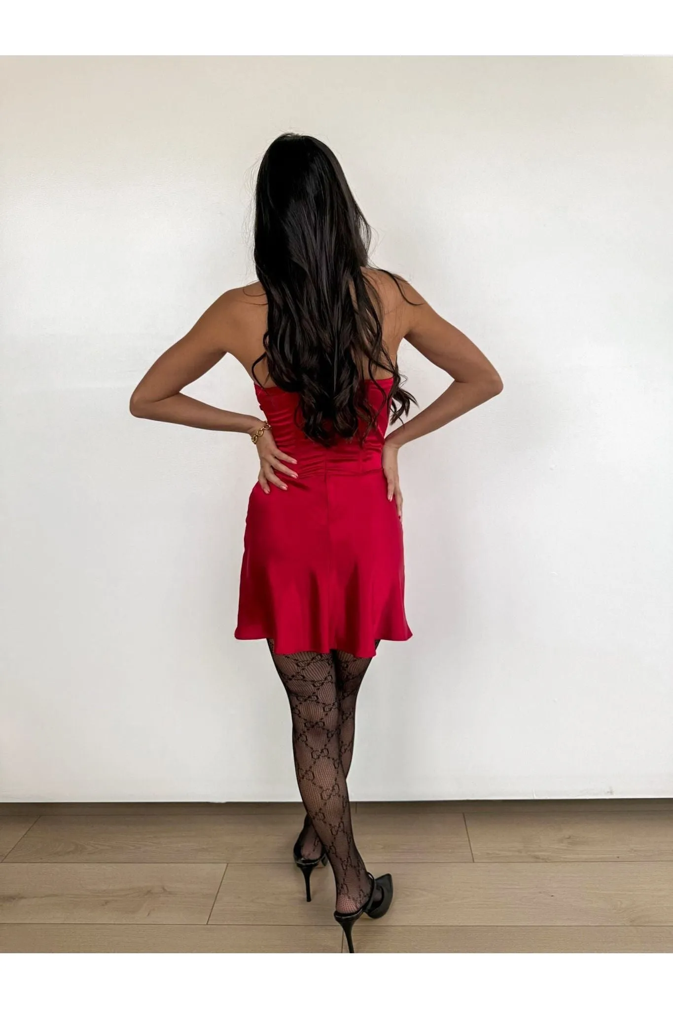 Tempe Corset Mini Dress - Ruby