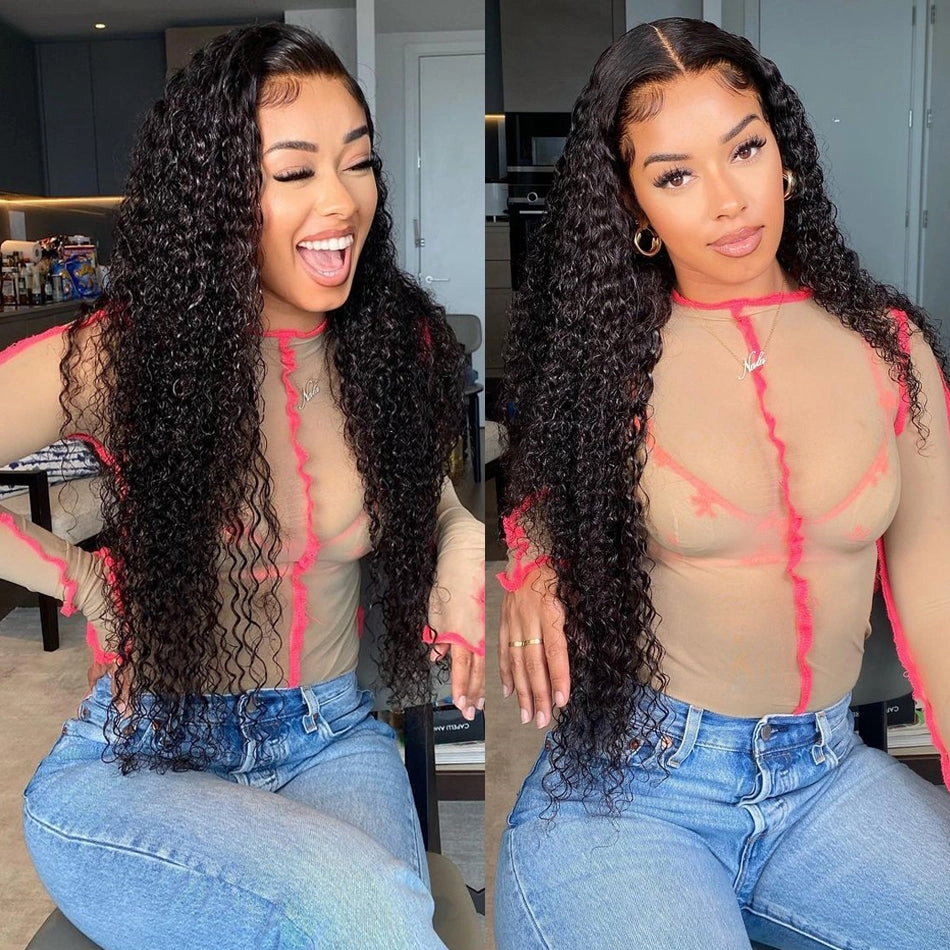 Tuneful 6x4 Pre-Styled Lace Ready To Wear Glueless Jerrry Curly Human Hair Wigs