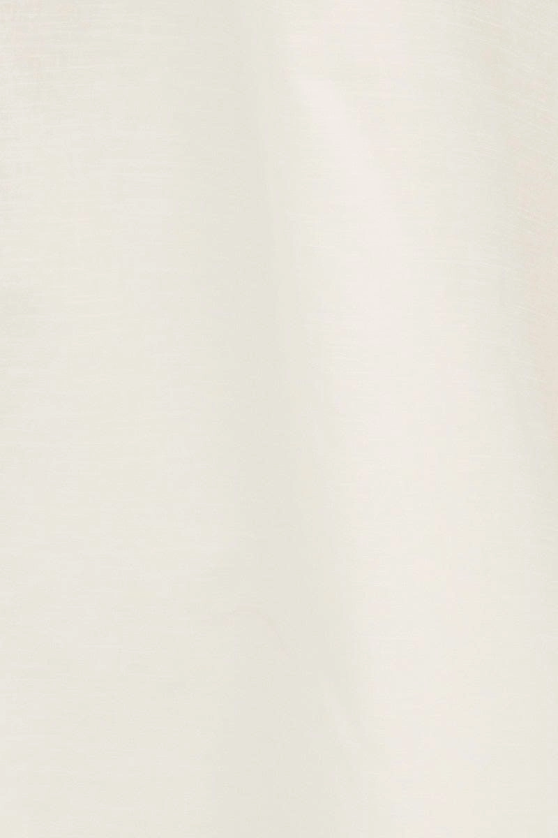White Maxi Skirt Linen Blend Side Split