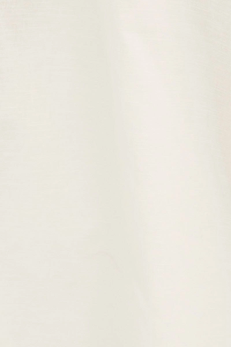White Maxi Skirt Linen Blend Side Split