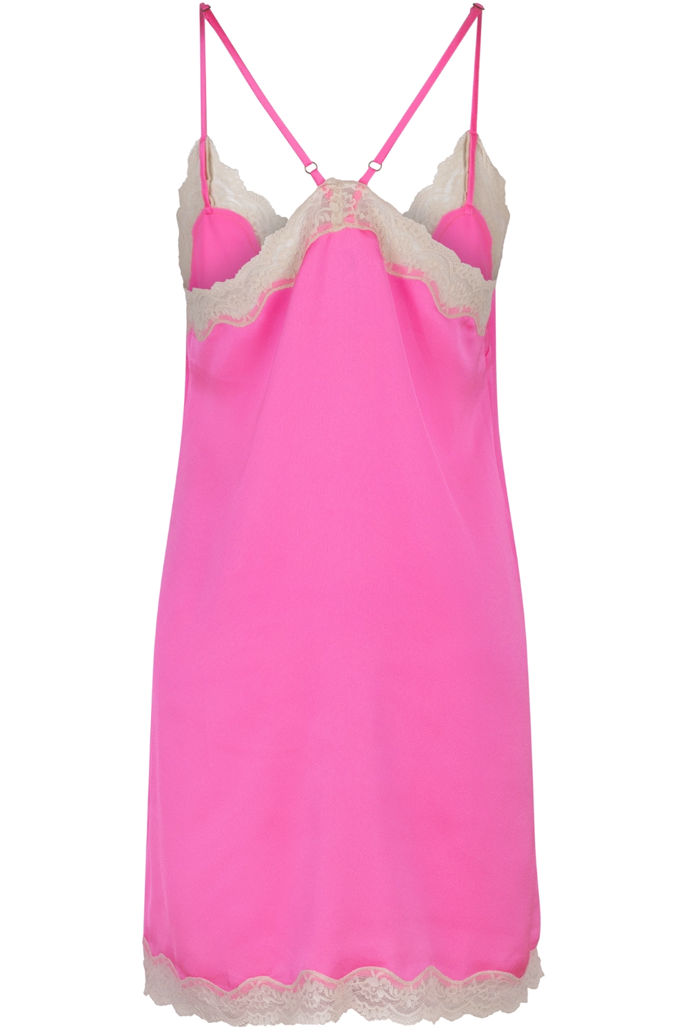 Willow Satin Slip Dress Neon Pink
