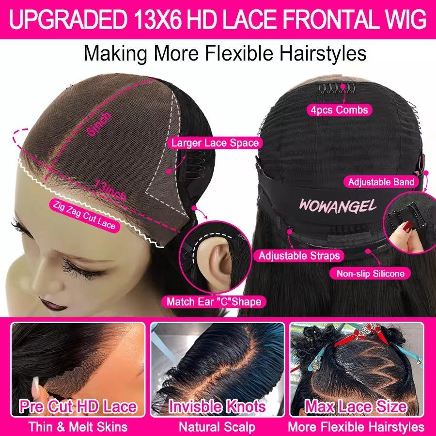 WOWANGEL Pre Everything 99J Burgundy 13X6 Lace Front Wigs Pre Max Wig