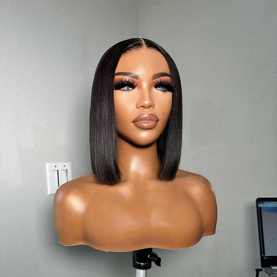 WOWANGEL Pre-Everything Straight Bob 9X6 Wear Go Glueless Wig HD Lace Wigs